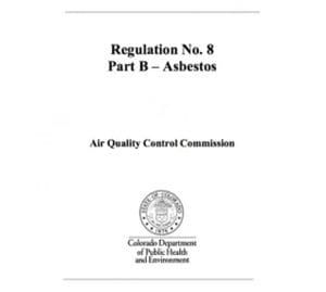 A book cover with the title of regulation no. 8 part b-asbestos